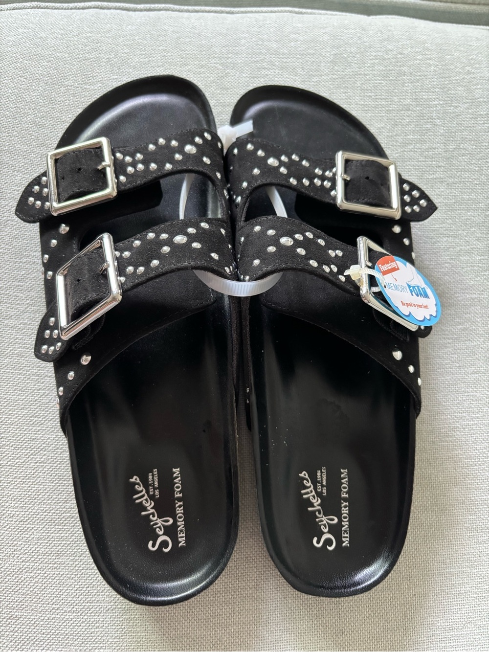 Seychelles rivet studded two strap sandals